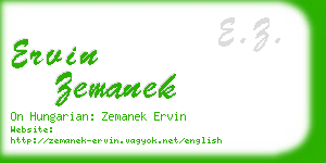 ervin zemanek business card